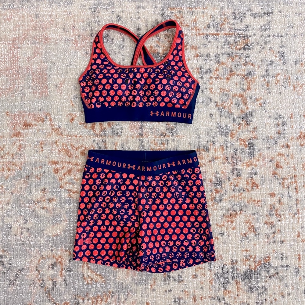 Under Armour Sports Bra and Compression Shorts Set